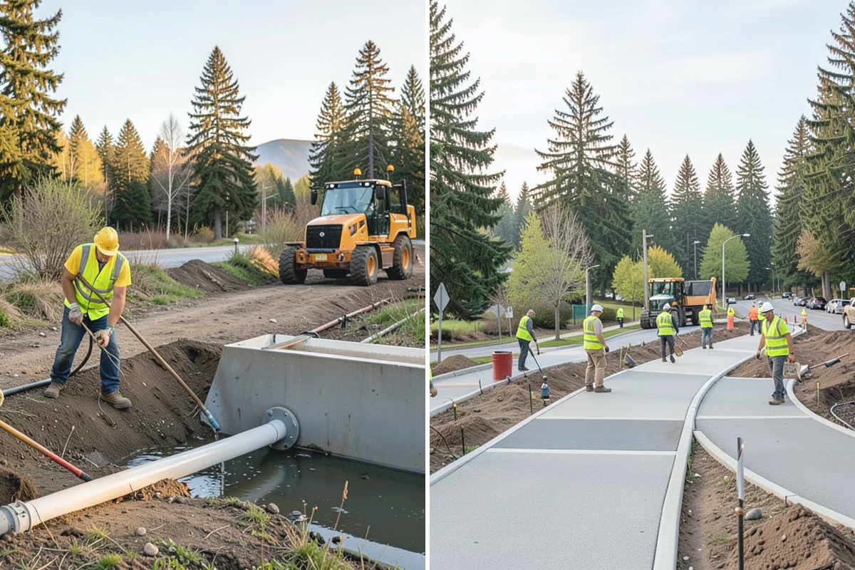 Pavement Marking in Hamilton, Skagit County, WA - Verify layout against plans and existing markings