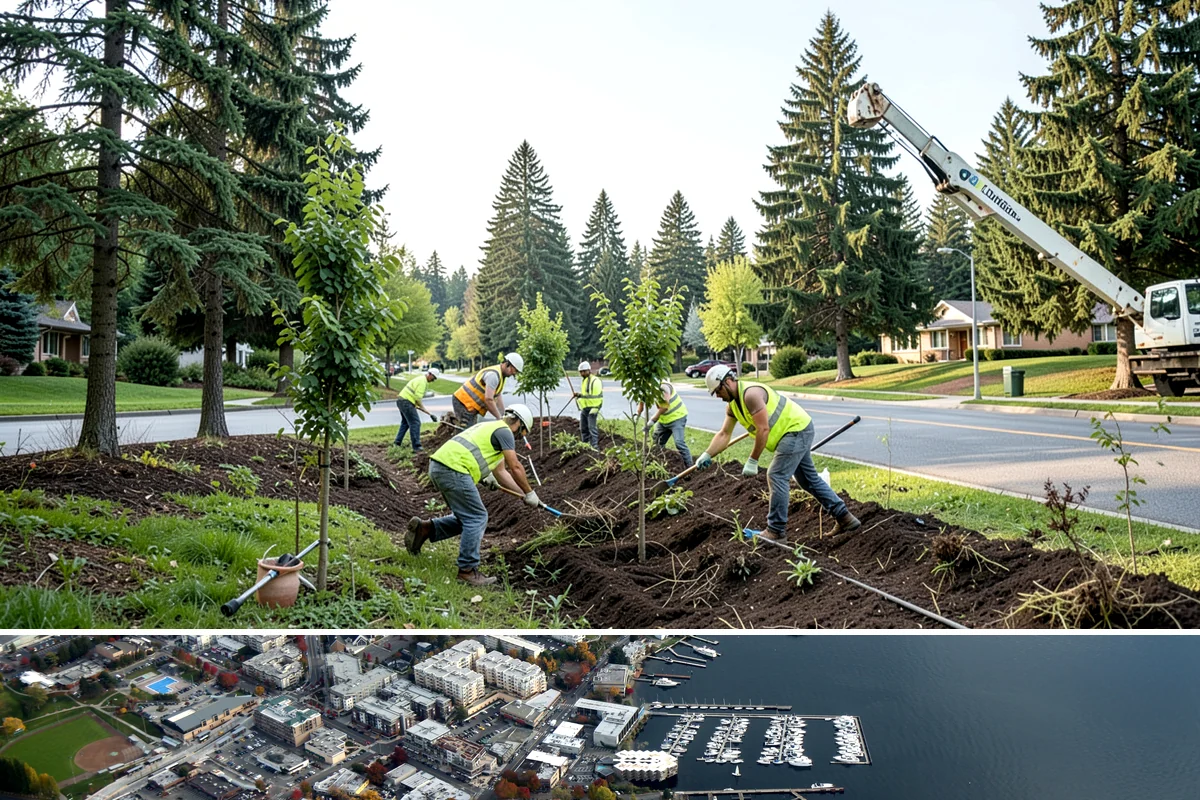 Pavement Marking in Kirkland, King County, WA - Application concentrates in the dry summer window when pavement temperatures and moisture levels allow proper bonding.
