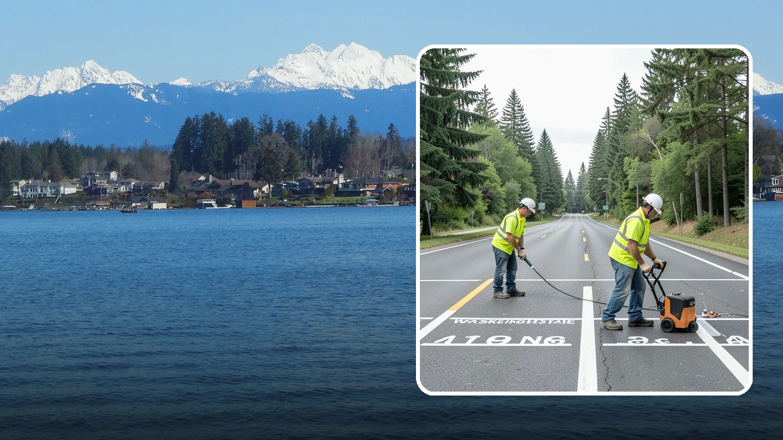 Pavement Marking in Lake Stevens, Snohomish County, WA - Durable pavement markings restore lane lines, legends, and symbols to MUTCD standards on public roadways.