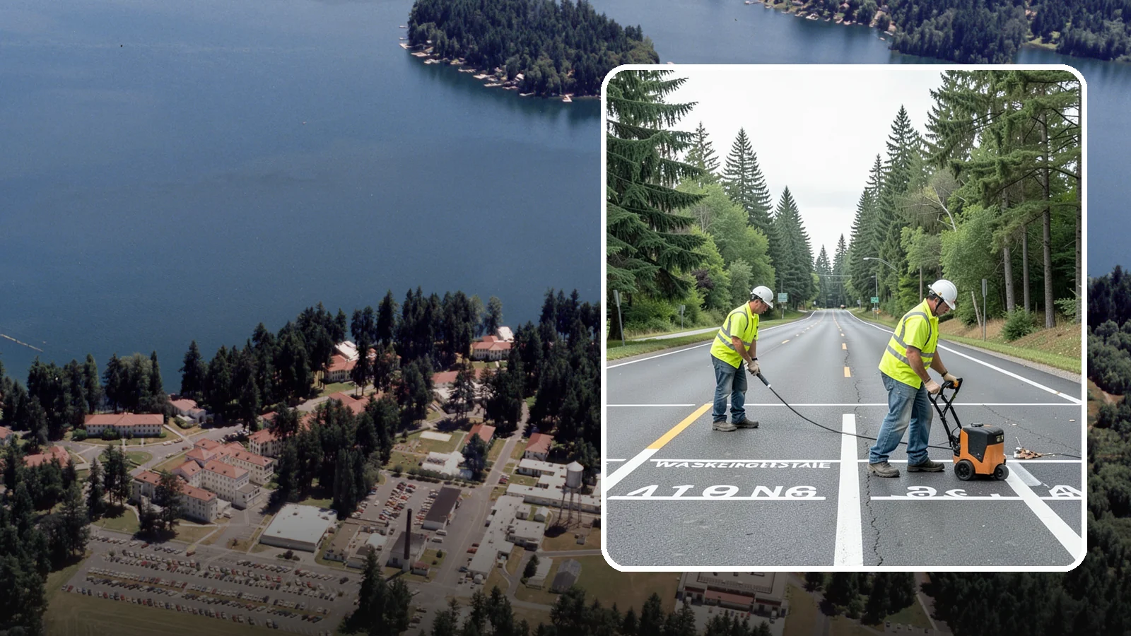 Pavement Marking in Lakewood, Pierce County, WA - Durable pavement markings restore lane lines, legends, and symbols to MUTCD standards on public roadways.