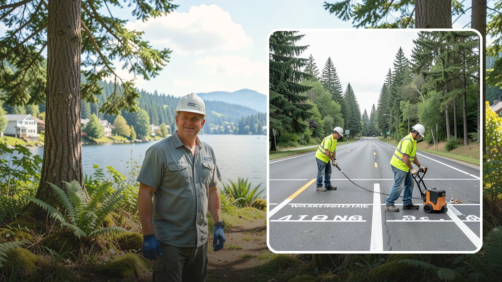 Pavement Marking in Milton, King County, WA - Durable pavement markings restore lane lines, legends, and symbols to MUTCD standards on public roadways.
