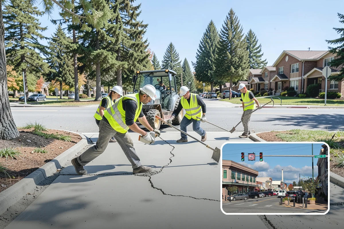 Pavement Marking in Monroe, Snohomish County, WA - Markings compliant with MUTCD and WSDOT standards