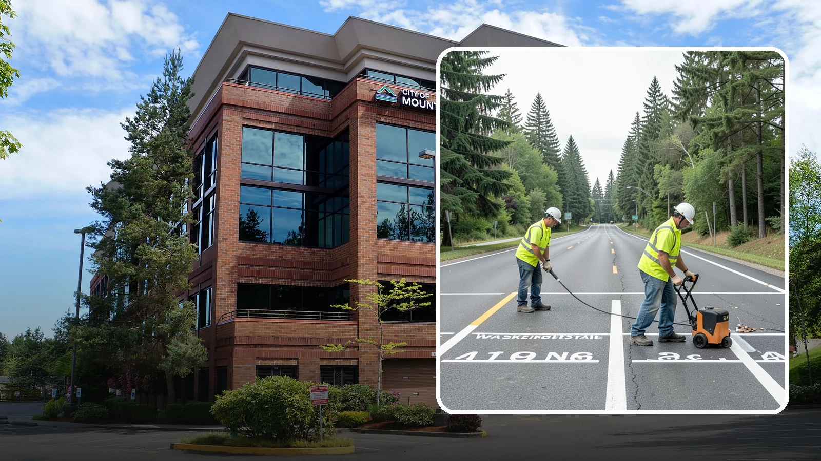Pavement Marking in Mountlake Terrace, Snohomish County, WA - Durable pavement markings restore lane lines, legends, and symbols to MUTCD standards on public roadways.