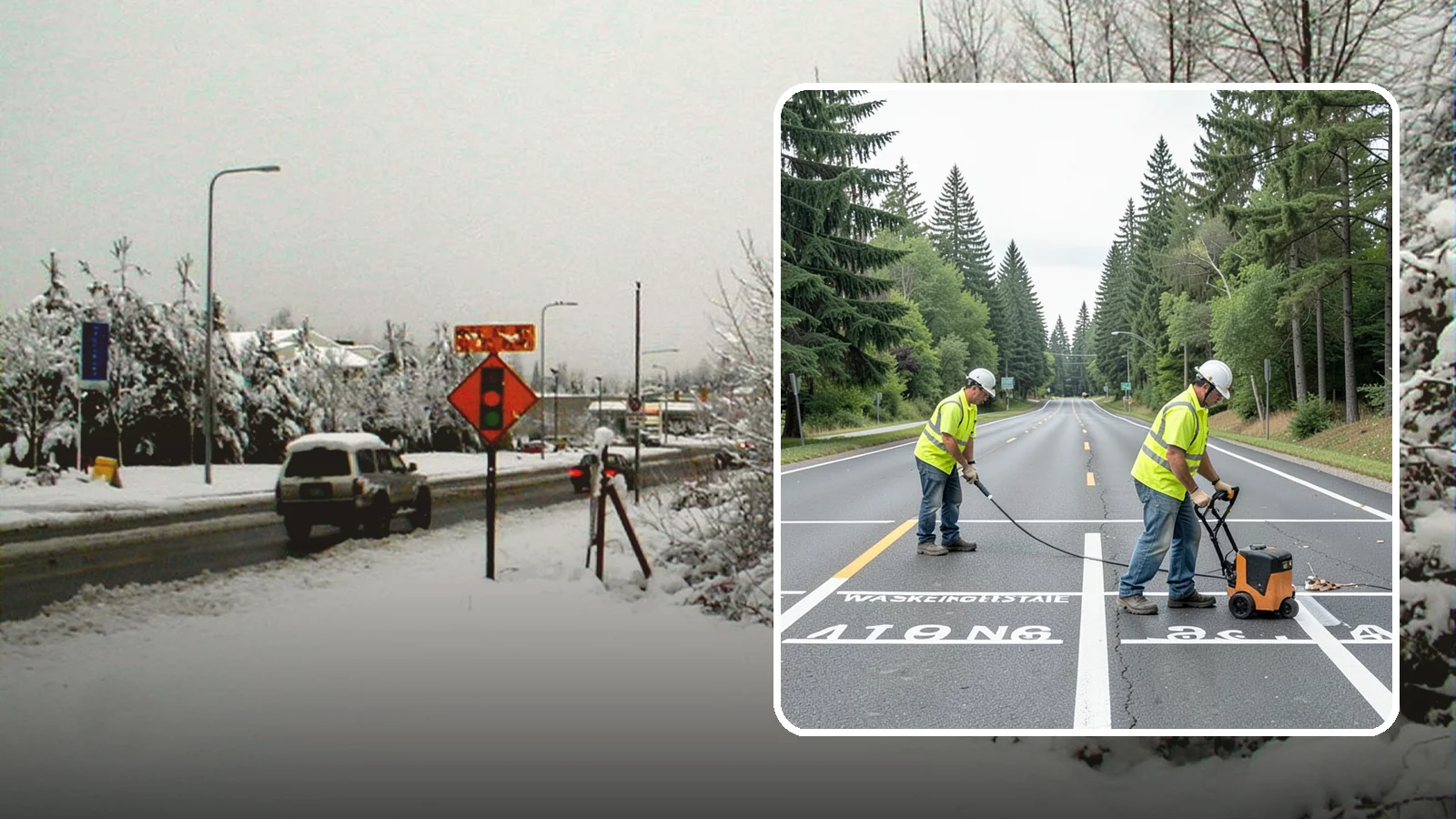 Pavement Marking in Newcastle, King County, WA - Durable pavement markings restore lane lines, legends, and symbols to MUTCD standards on public roadways.