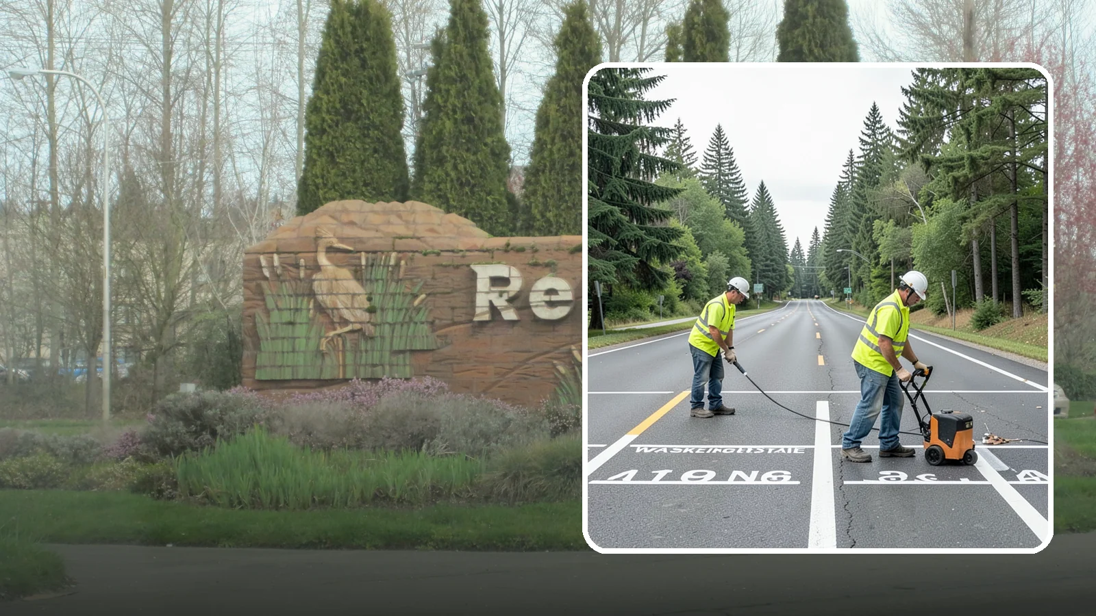 Pavement Marking in Renton, King County, WA - Durable pavement markings restore lane lines, legends, and symbols to MUTCD standards on public roadways.