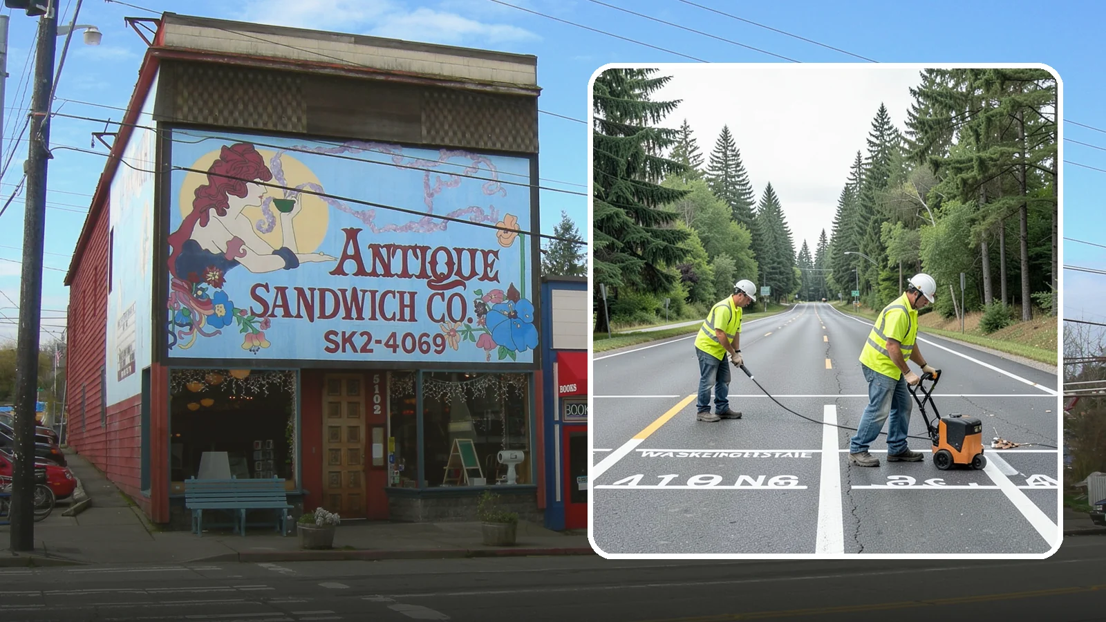 Pavement Marking in Ruston, Pierce County, WA - Durable pavement markings restore lane lines, legends, and symbols to MUTCD standards on public roadways.