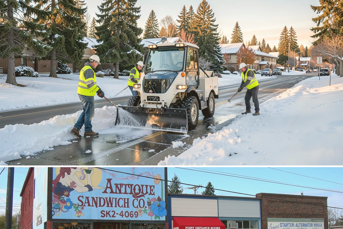 Pavement Marking in Ruston, Pierce County, WA - Application concentrates in the dry summer window when pavement temperatures and moisture levels allow proper bonding.