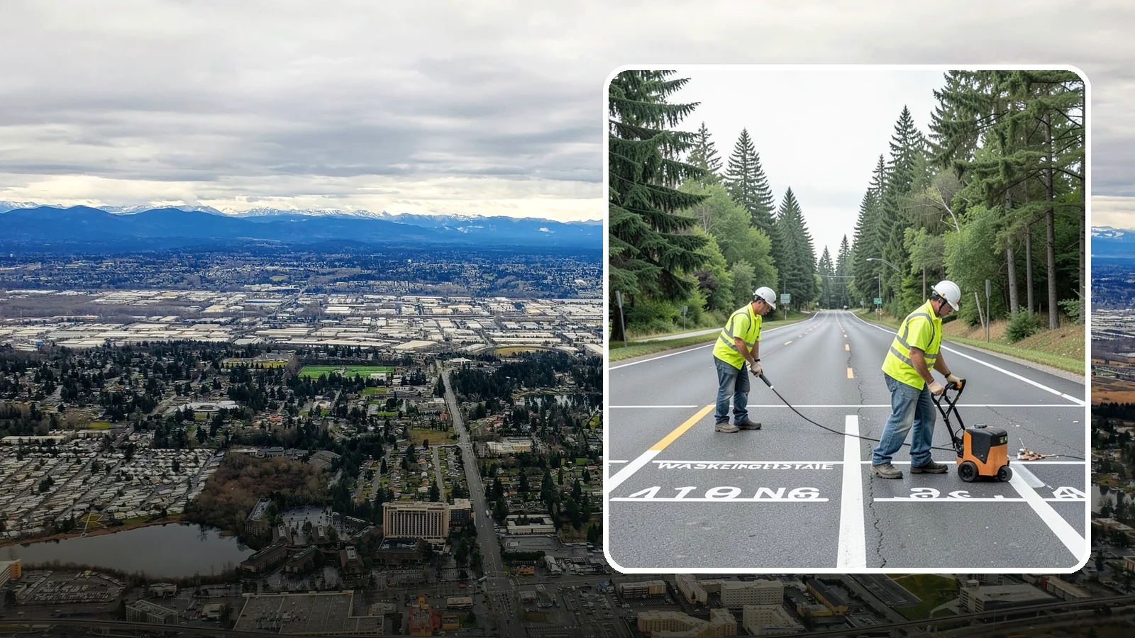 Pavement Marking in SeaTac, King County, WA - Durable pavement markings restore lane lines, legends, and symbols to MUTCD standards on public roadways.