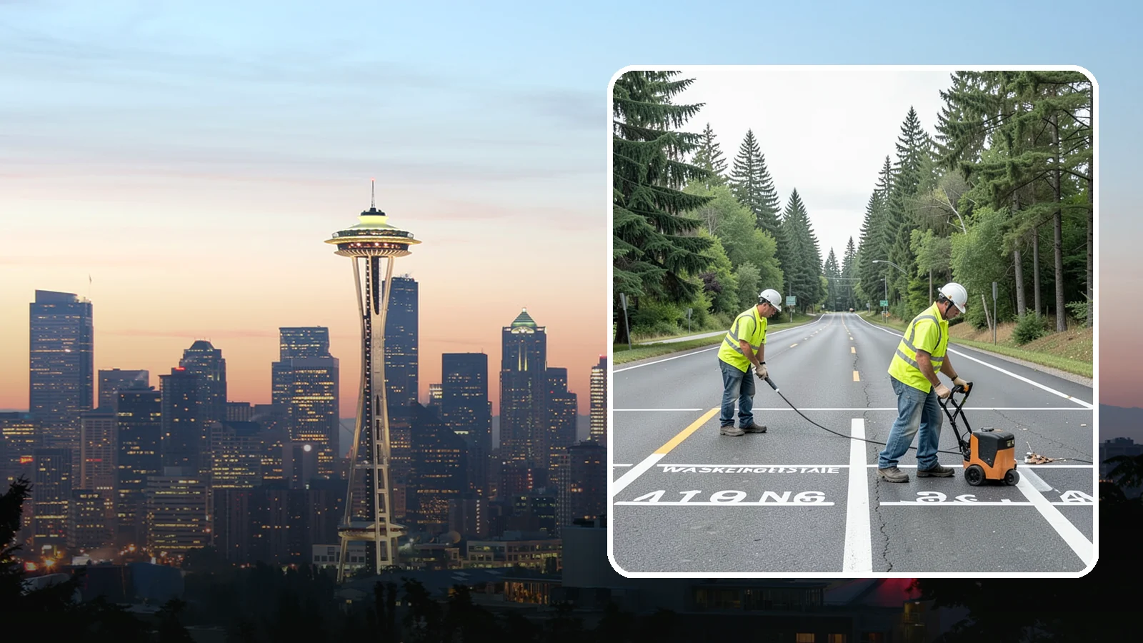 Pavement Marking in Seattle, King County, WA - Durable pavement markings restore lane lines, legends, and symbols to MUTCD standards on public roadways.