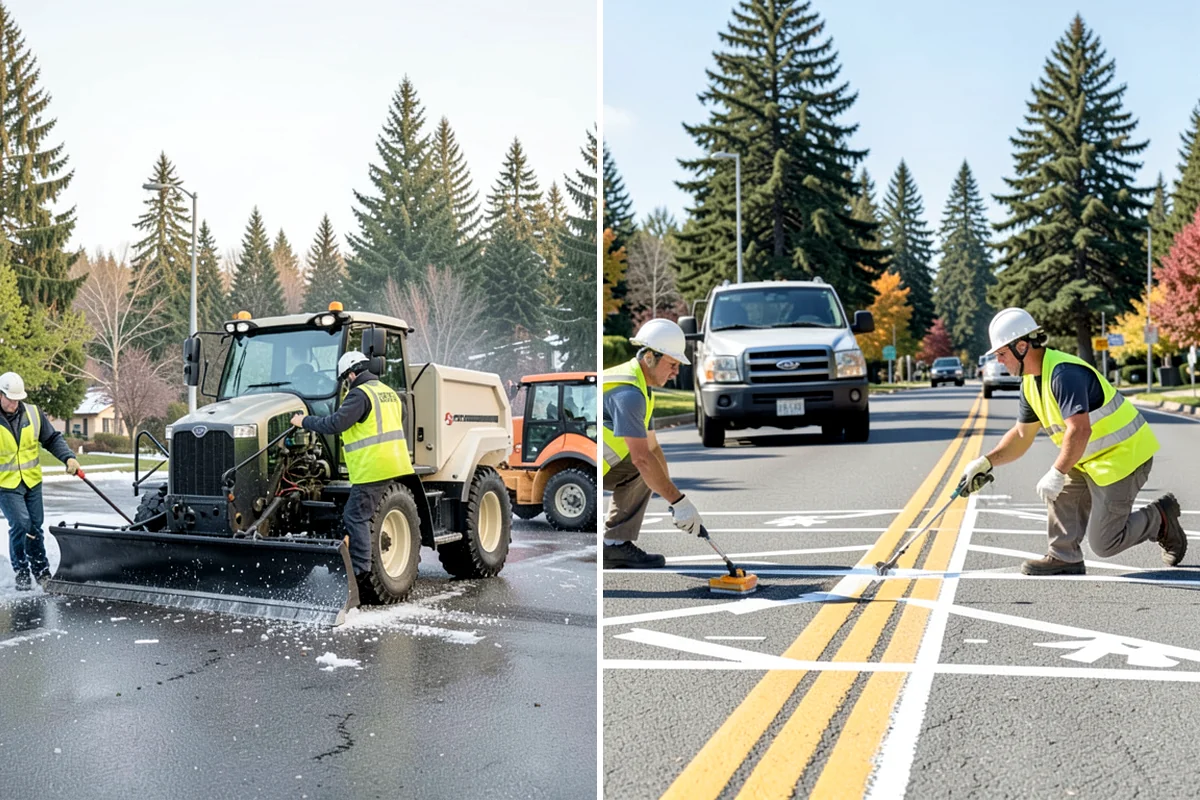 Pavement Marking in Sedro-Woolley, Skagit County, WA - Verify layout against plans and existing markings