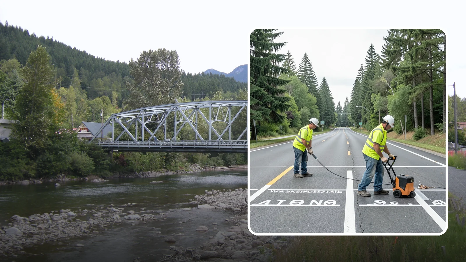 Pavement Marking in Skykomish, King County, WA - Durable pavement markings restore lane lines, legends, and symbols to MUTCD standards on public roadways.