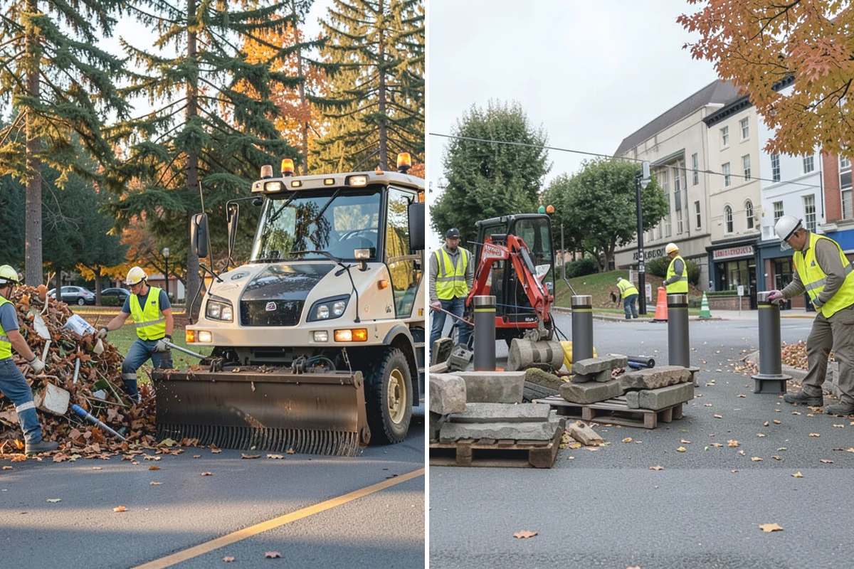 Pavement Marking in South Prairie, Pierce County, WA - Verify layout against plans and existing markings
