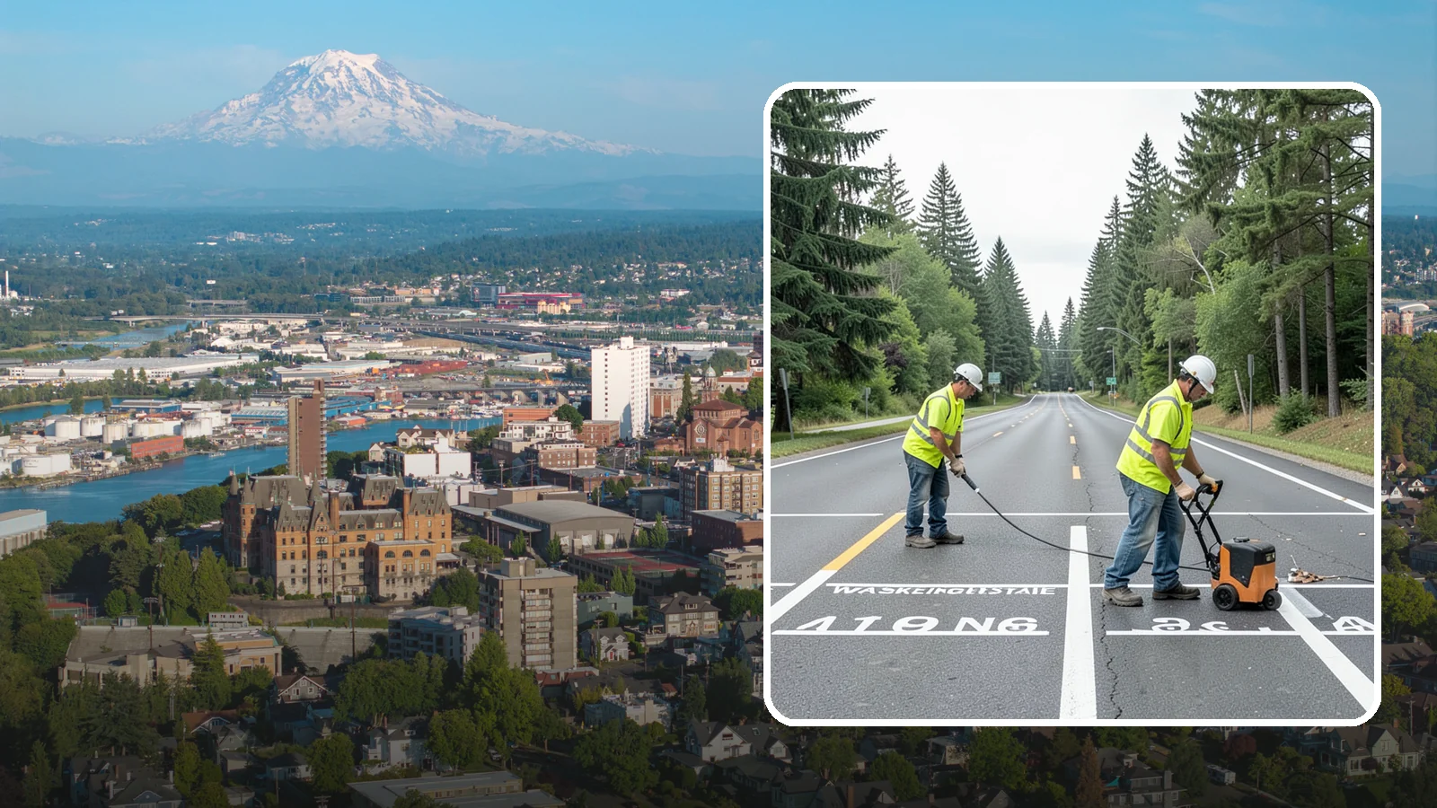 Pavement Marking in Tacoma, Pierce County, WA - Durable pavement markings restore lane lines, legends, and symbols to MUTCD standards on public roadways.