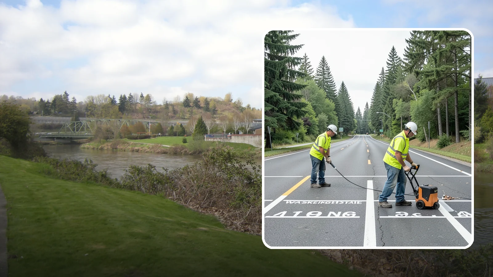 Pavement Marking in Tukwila, King County, WA - Durable pavement markings restore lane lines, legends, and symbols to MUTCD standards on public roadways.
