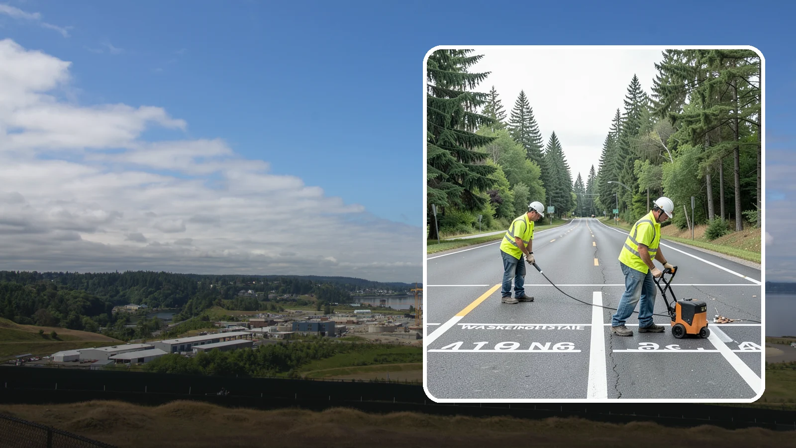 Pavement Marking in University Place, Pierce County, WA - Durable pavement markings restore lane lines, legends, and symbols to MUTCD standards on public roadways.
