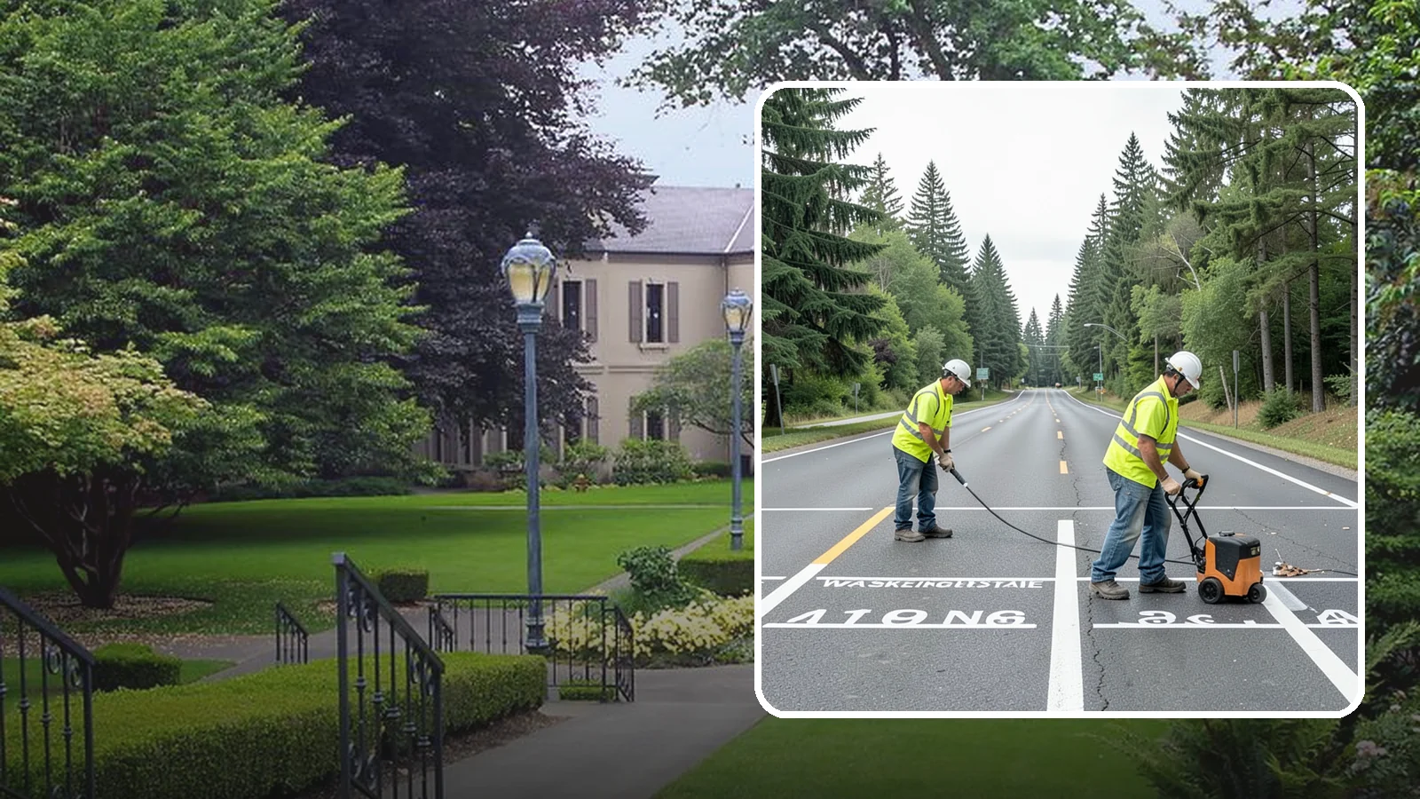 Pavement Marking in Woodinville, King County, WA - Durable pavement markings restore lane lines, legends, and symbols to MUTCD standards on public roadways.