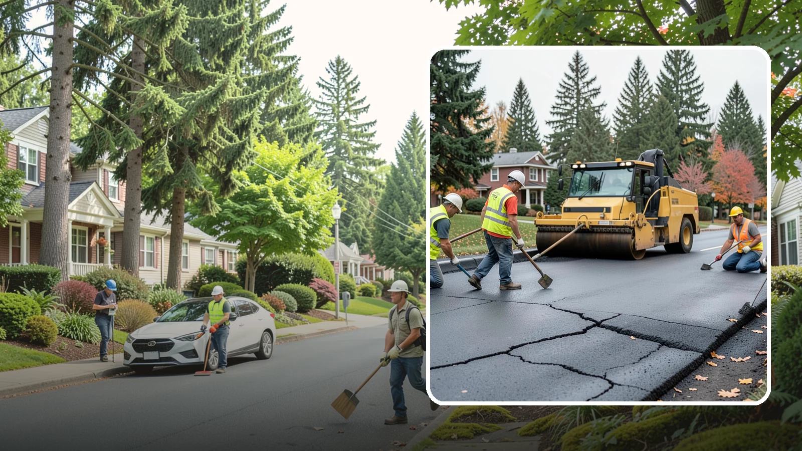 Pavement Repair in Beaux Arts Village, King County, WA - Comprehensive pavement repair addressing base failures, alligator cracking, and structural deterioration.