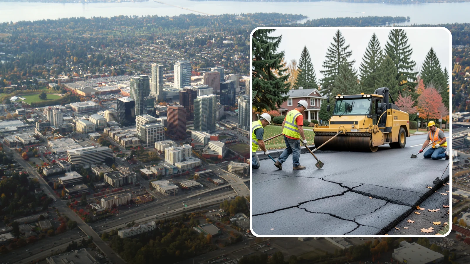 Pavement Repair in Bellevue, King County, WA - Comprehensive pavement repair addressing base failures, alligator cracking, and structural deterioration.