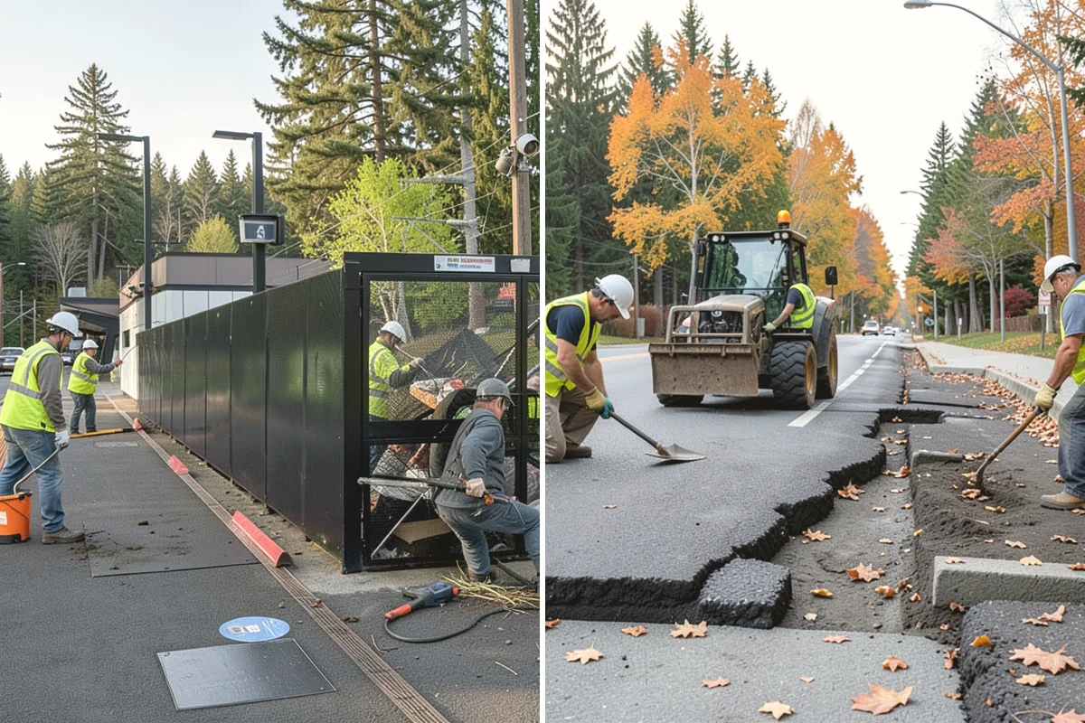 Pavement Repair in Burien, King County, WA - Diagnose the failure mode and mark the limits