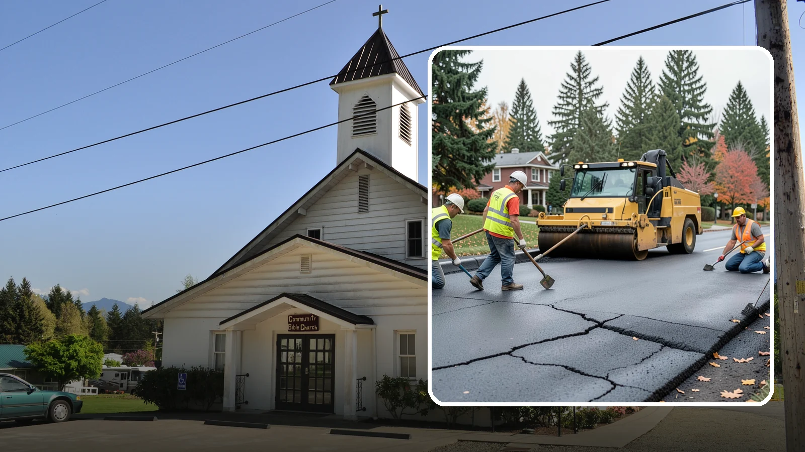 Pavement Repair in Concrete, Skagit County, WA - Comprehensive pavement repair addressing base failures, alligator cracking, and structural deterioration.