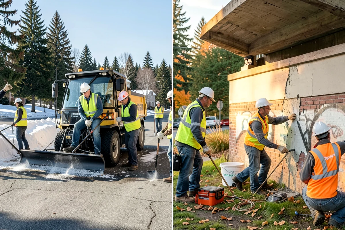 Pavement Repair in Concrete, Skagit County, WA - Diagnose the failure mode and mark the limits