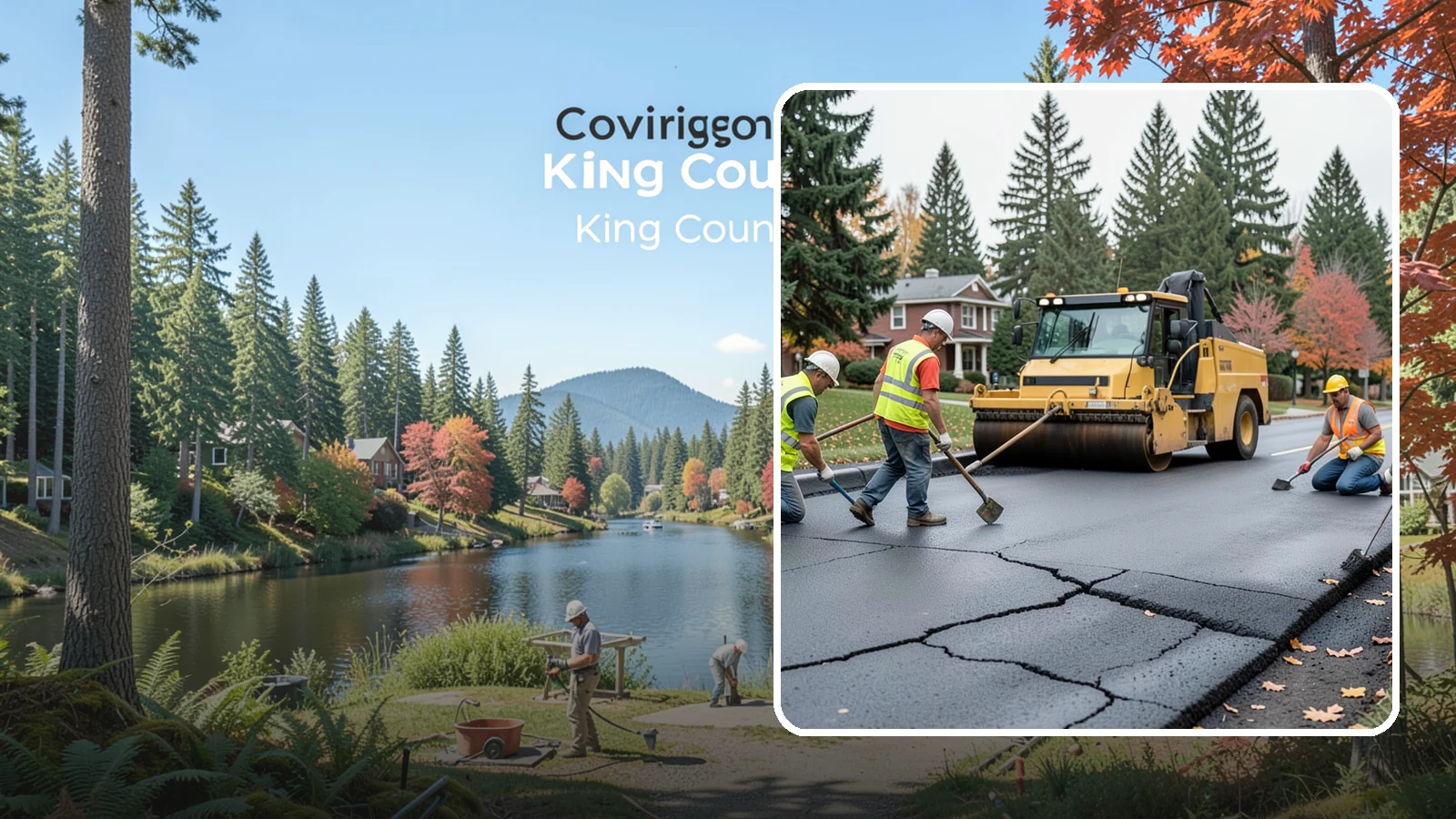 Pavement Repair in Covington, King County, WA - Comprehensive pavement repair addressing base failures, alligator cracking, and structural deterioration.