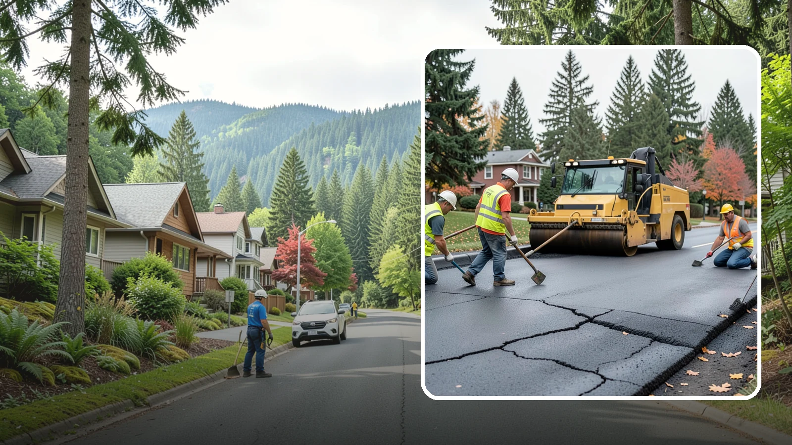 Pavement Repair in Darrington, Snohomish County, WA - Comprehensive pavement repair addressing base failures, alligator cracking, and structural deterioration.