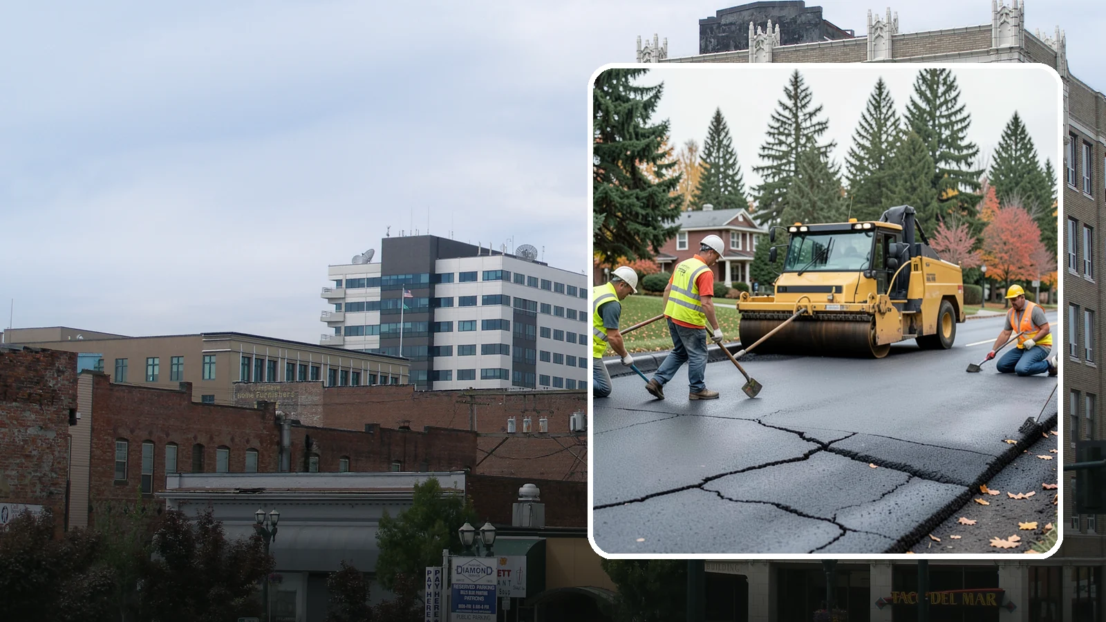 Pavement Repair in Everett, Snohomish County, WA - Comprehensive pavement repair addressing base failures, alligator cracking, and structural deterioration.