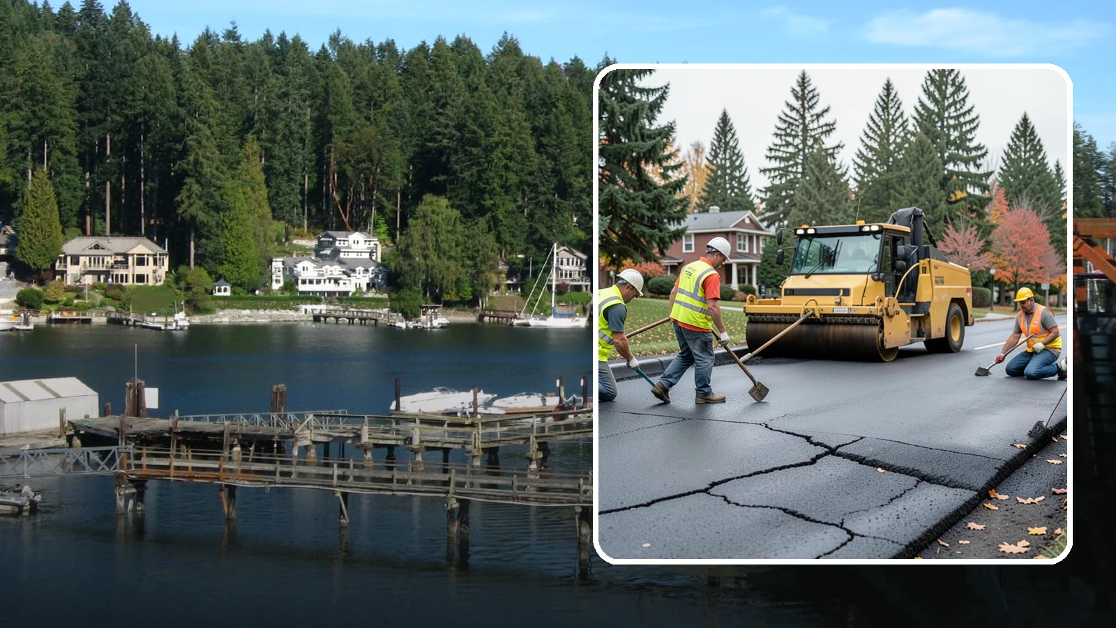 Pavement Repair in Gig Harbor, Pierce County, WA - Comprehensive pavement repair addressing base failures, alligator cracking, and structural deterioration.