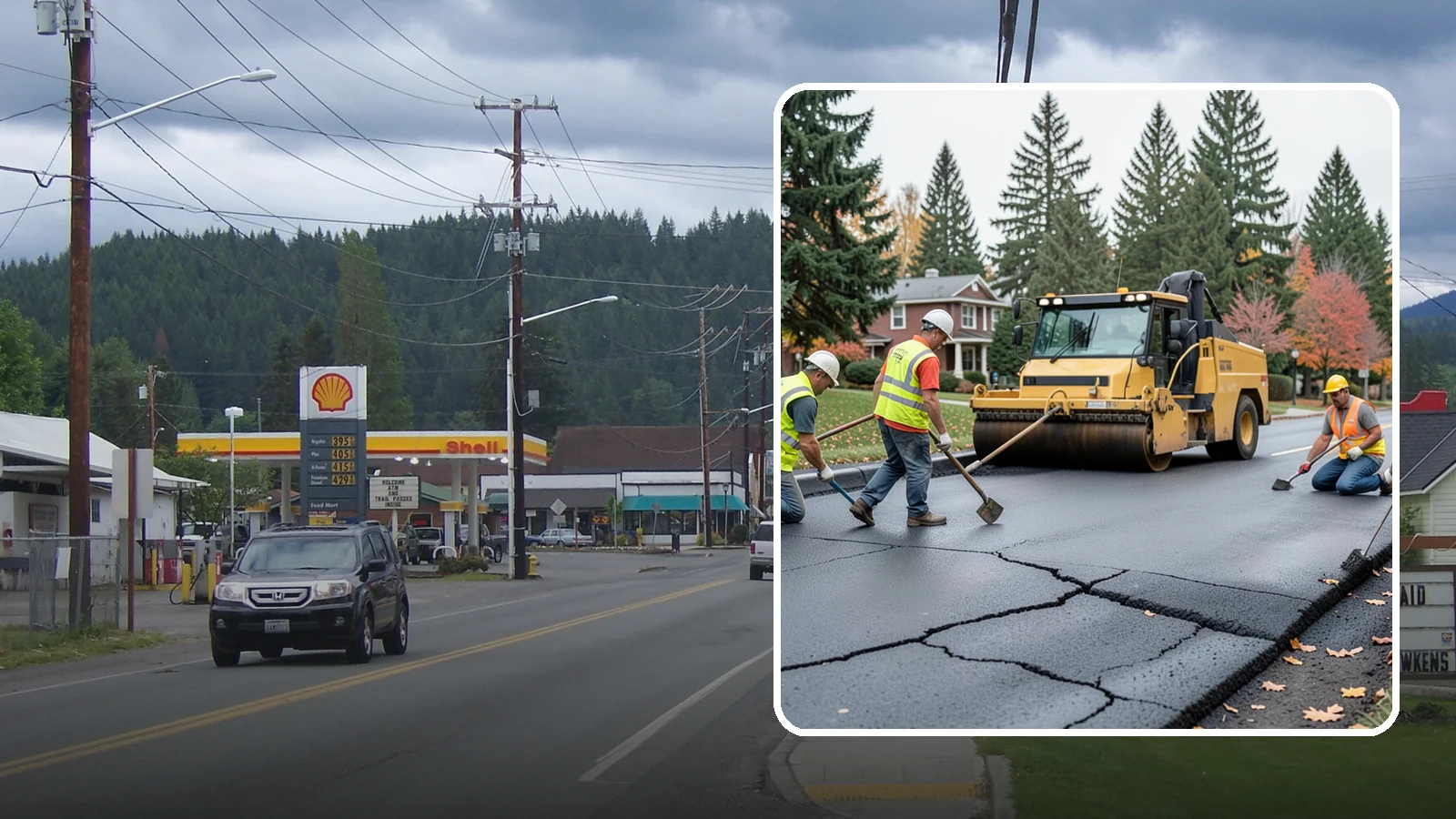 Pavement Repair in Granite Falls, Snohomish County, WA - Comprehensive pavement repair addressing base failures, alligator cracking, and structural deterioration.