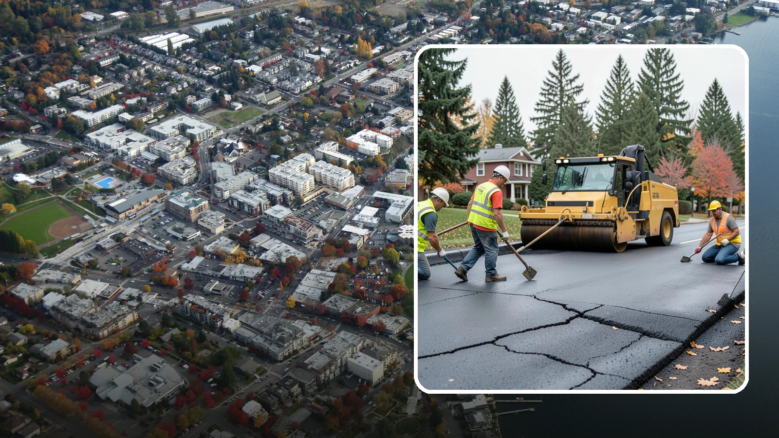 Pavement Repair in Kirkland, King County, WA - Comprehensive pavement repair addressing base failures, alligator cracking, and structural deterioration.
