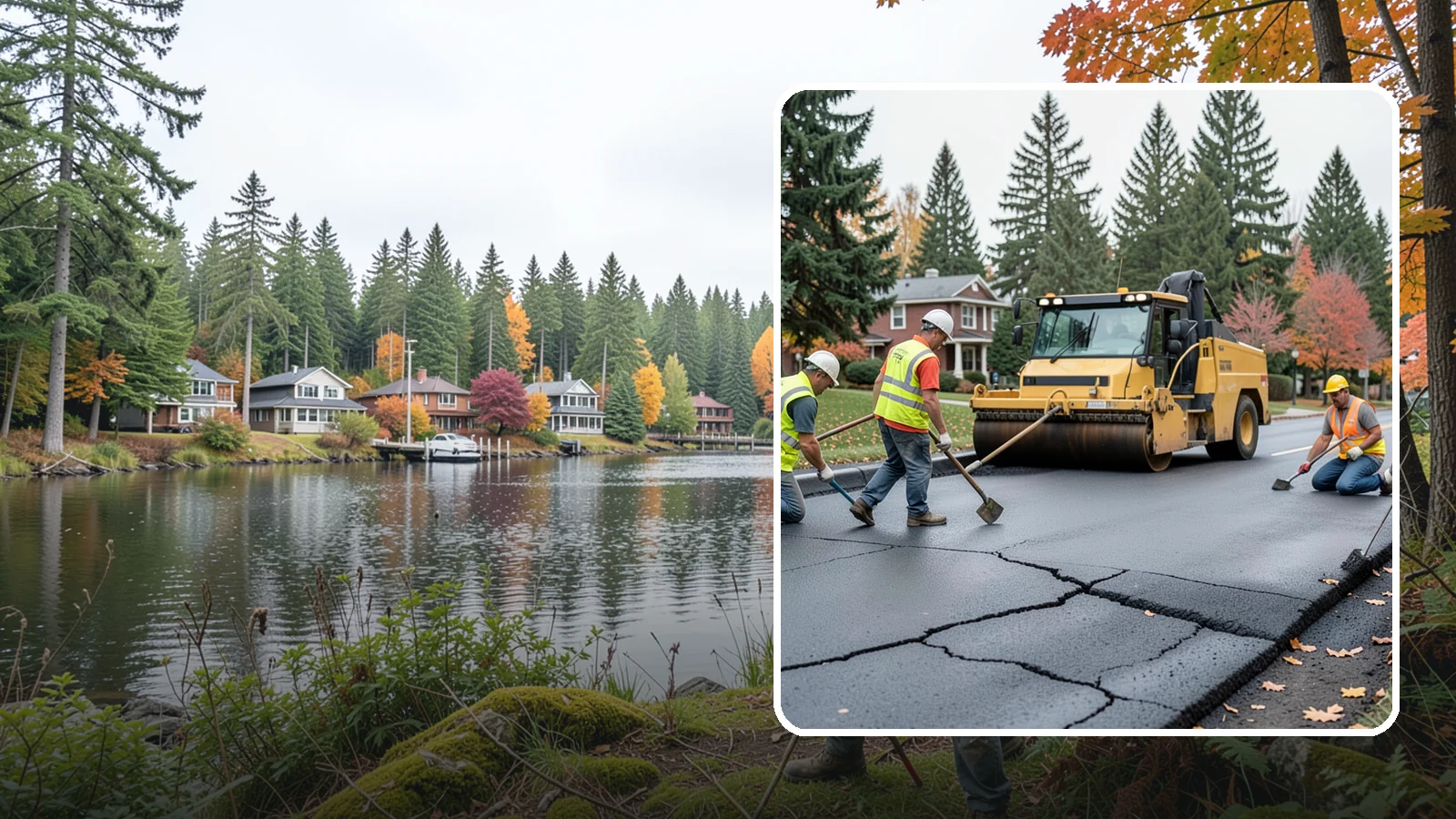 Pavement Repair in La Conner, Skagit County, WA - Comprehensive pavement repair addressing base failures, alligator cracking, and structural deterioration.