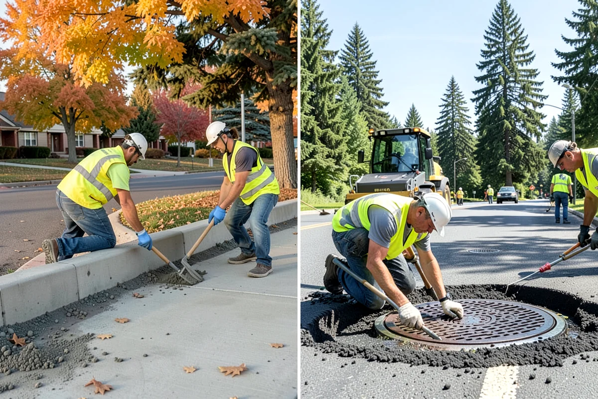 Pavement Repair in Lake Forest Park, King County, WA - Diagnose the failure mode and mark the limits