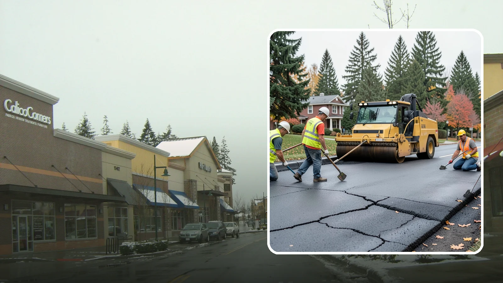 Pavement Repair in Mill Creek, Snohomish County, WA - Comprehensive pavement repair addressing base failures, alligator cracking, and structural deterioration.