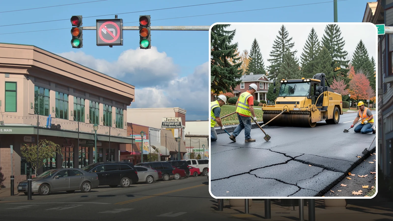 Pavement Repair in Monroe, Snohomish County, WA - Comprehensive pavement repair addressing base failures, alligator cracking, and structural deterioration.