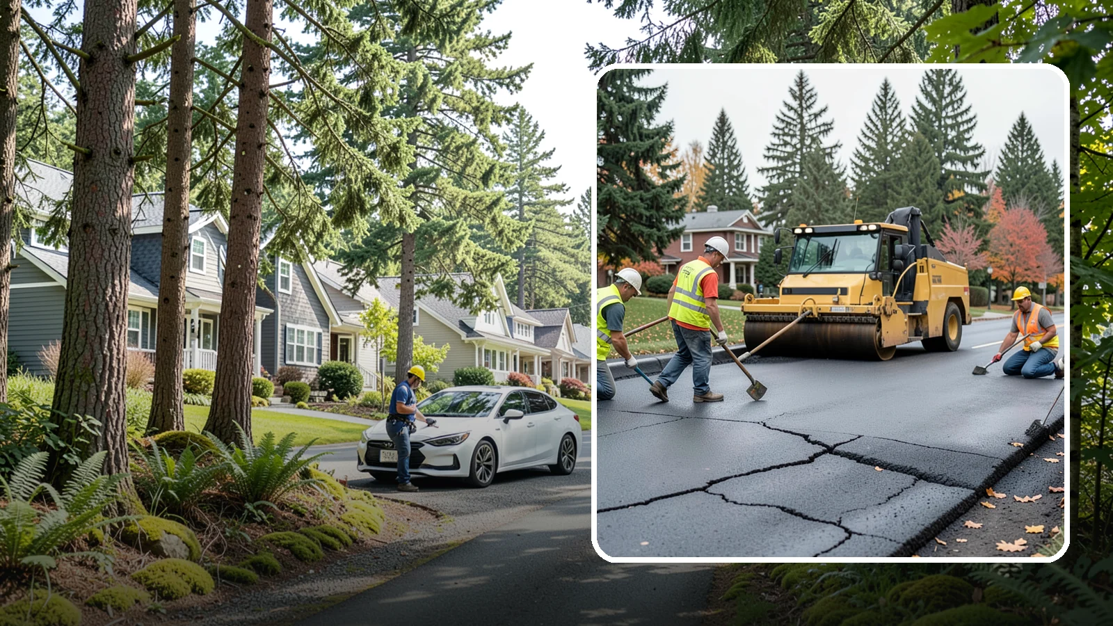 Pavement Repair in Normandy Park, King County, WA - Comprehensive pavement repair addressing base failures, alligator cracking, and structural deterioration.