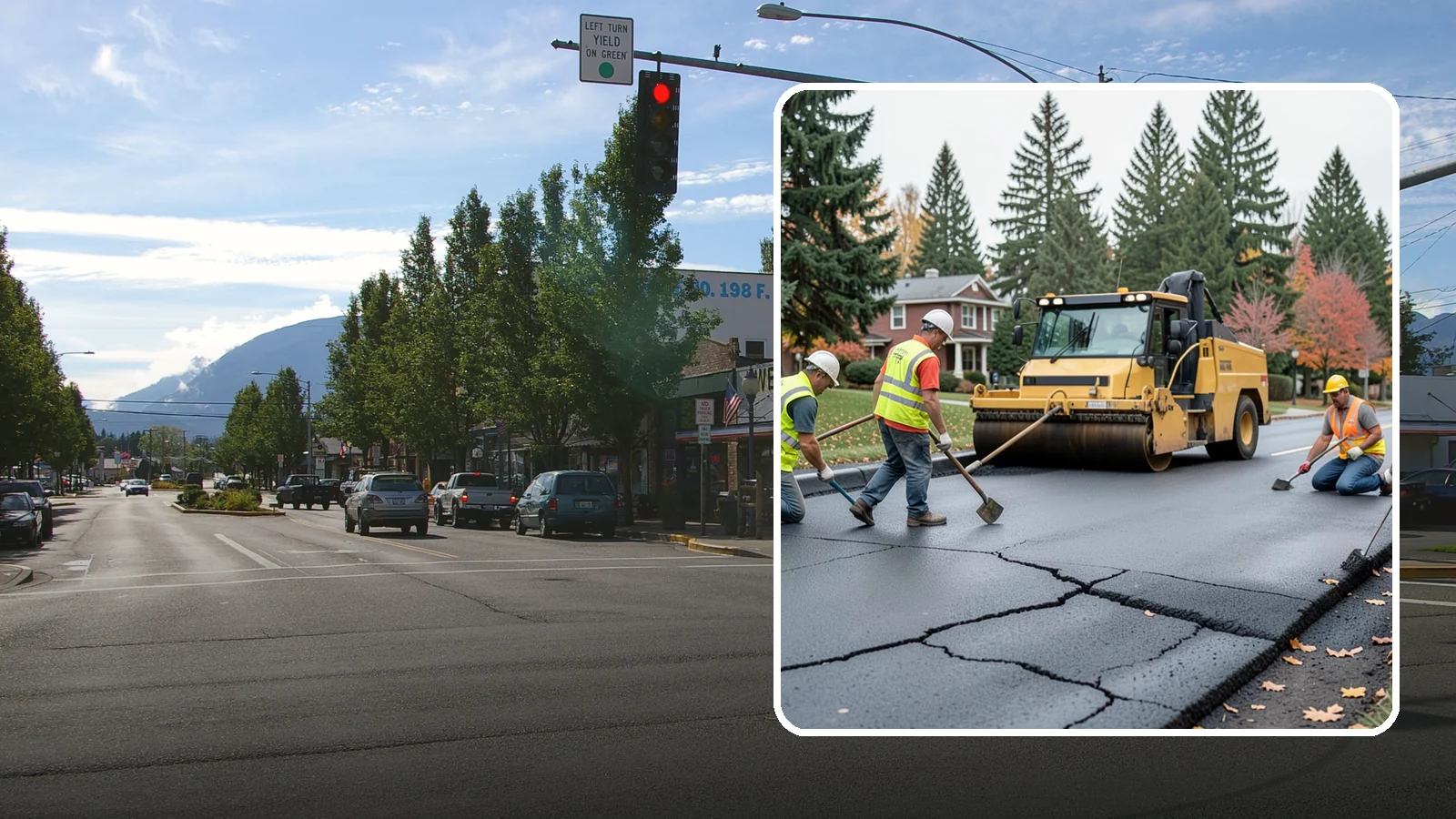 Pavement Repair in North Bend, King County, WA - Comprehensive pavement repair addressing base failures, alligator cracking, and structural deterioration.