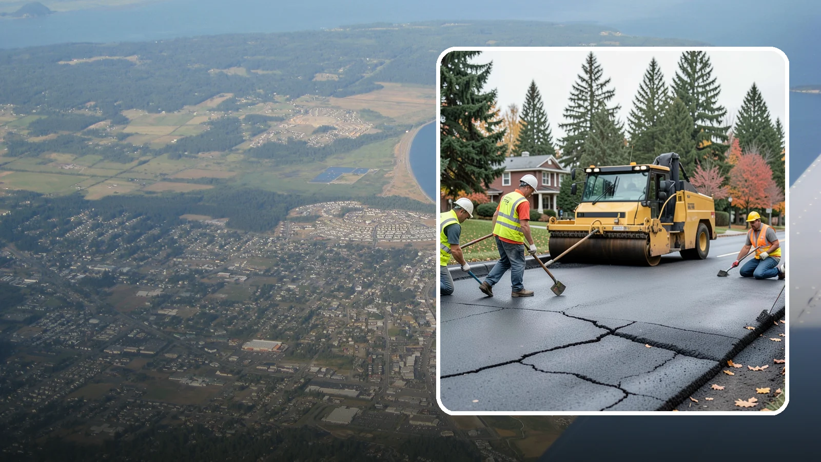 Pavement Repair in Oak Harbor, Island County, WA - Comprehensive pavement repair addressing base failures, alligator cracking, and structural deterioration.