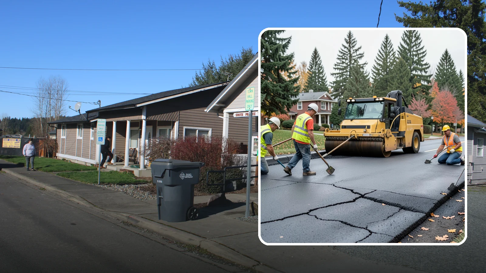 Pavement Repair in South Prairie, Pierce County, WA - Comprehensive pavement repair addressing base failures, alligator cracking, and structural deterioration.