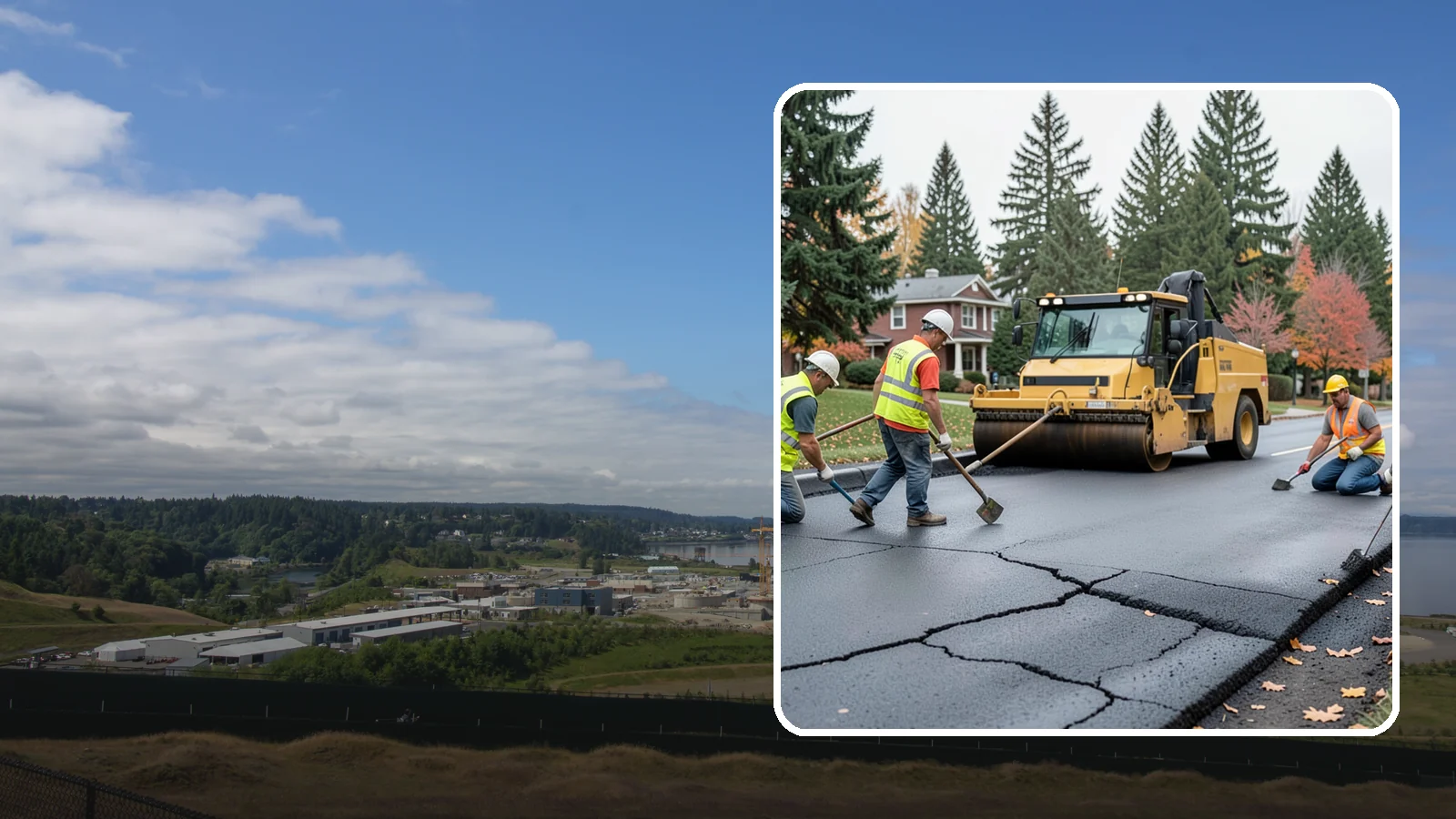 Pavement Repair in University Place, Pierce County, WA - Comprehensive pavement repair addressing base failures, alligator cracking, and structural deterioration.