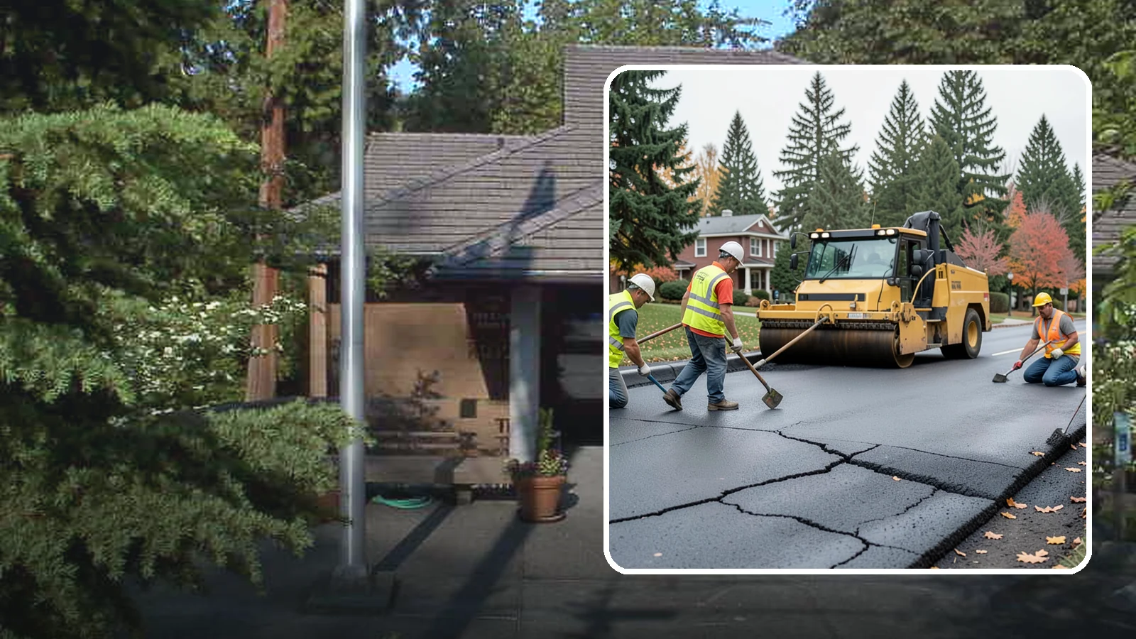 Pavement Repair in Yarrow Point, King County, WA - Comprehensive pavement repair addressing base failures, alligator cracking, and structural deterioration.