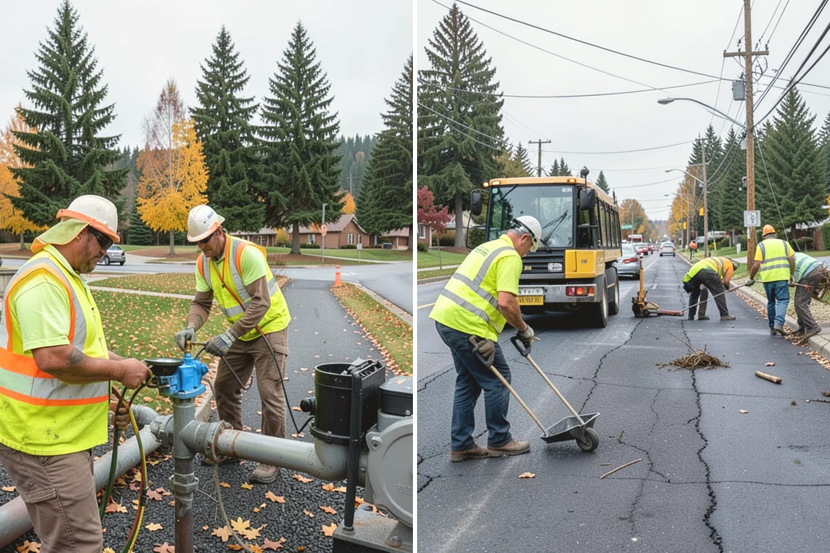 Pavement Repair in Yarrow Point, King County, WA - Diagnose the failure mode and mark the limits
