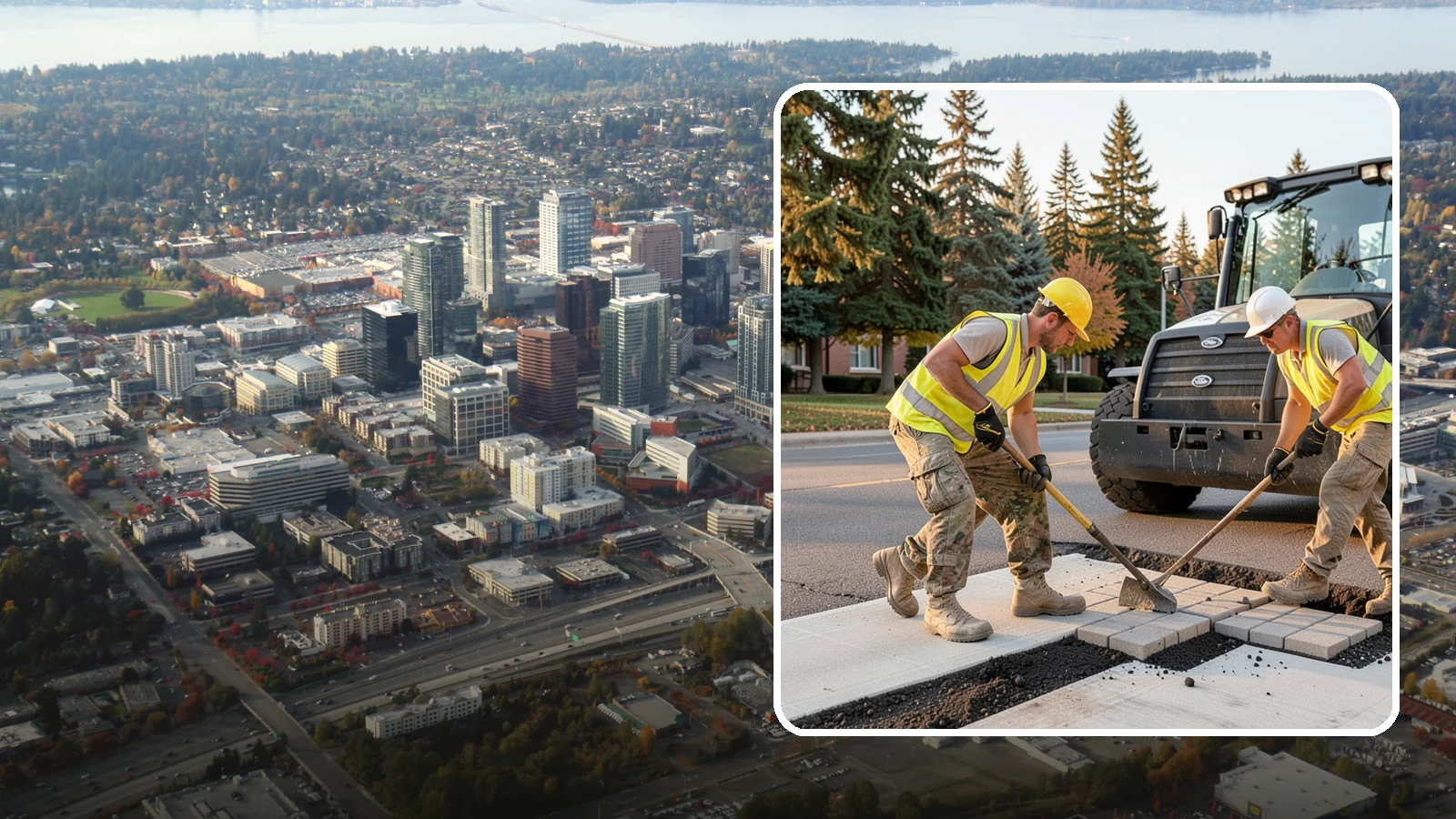 Paver Repairs in Bellevue, King County, WA - We reset settled, heaved, and displaced pavers in plazas, walkways, and crosswalks to restore a safe, level surface.