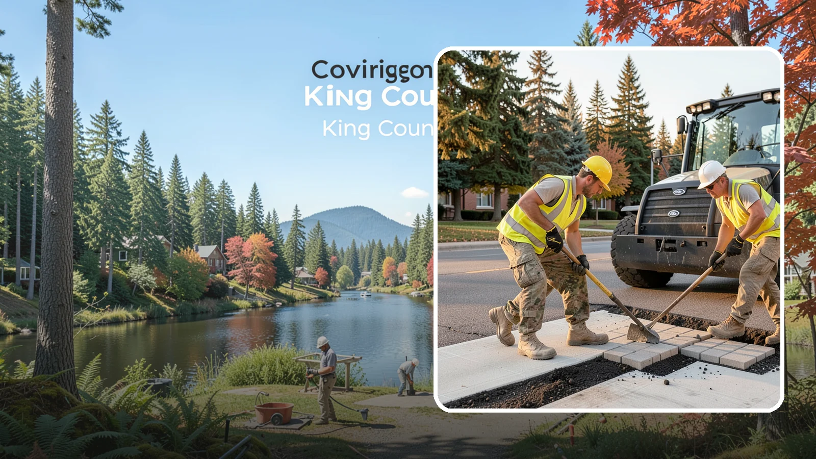 Paver Repairs in Covington, King County, WA - We reset settled, heaved, and displaced pavers in plazas, walkways, and crosswalks to restore a safe, level surface.