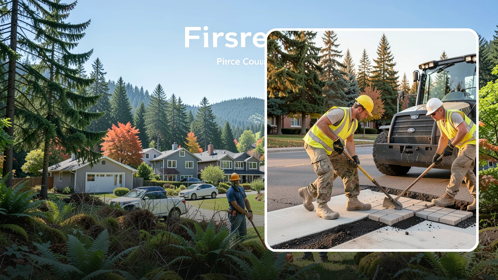 Paver Repairs in Fircrest, Pierce County, WA - We reset settled, heaved, and displaced pavers in plazas, walkways, and crosswalks to restore a safe, level surface.