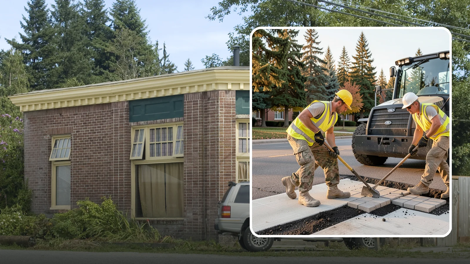 Paver Repairs in Hamilton, Skagit County, WA - We reset settled, heaved, and displaced pavers in plazas, walkways, and crosswalks to restore a safe, level surface.