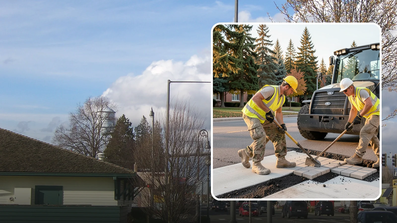 Paver Repairs in Marysville, Snohomish County, WA - We reset settled, heaved, and displaced pavers in plazas, walkways, and crosswalks to restore a safe, level surface.