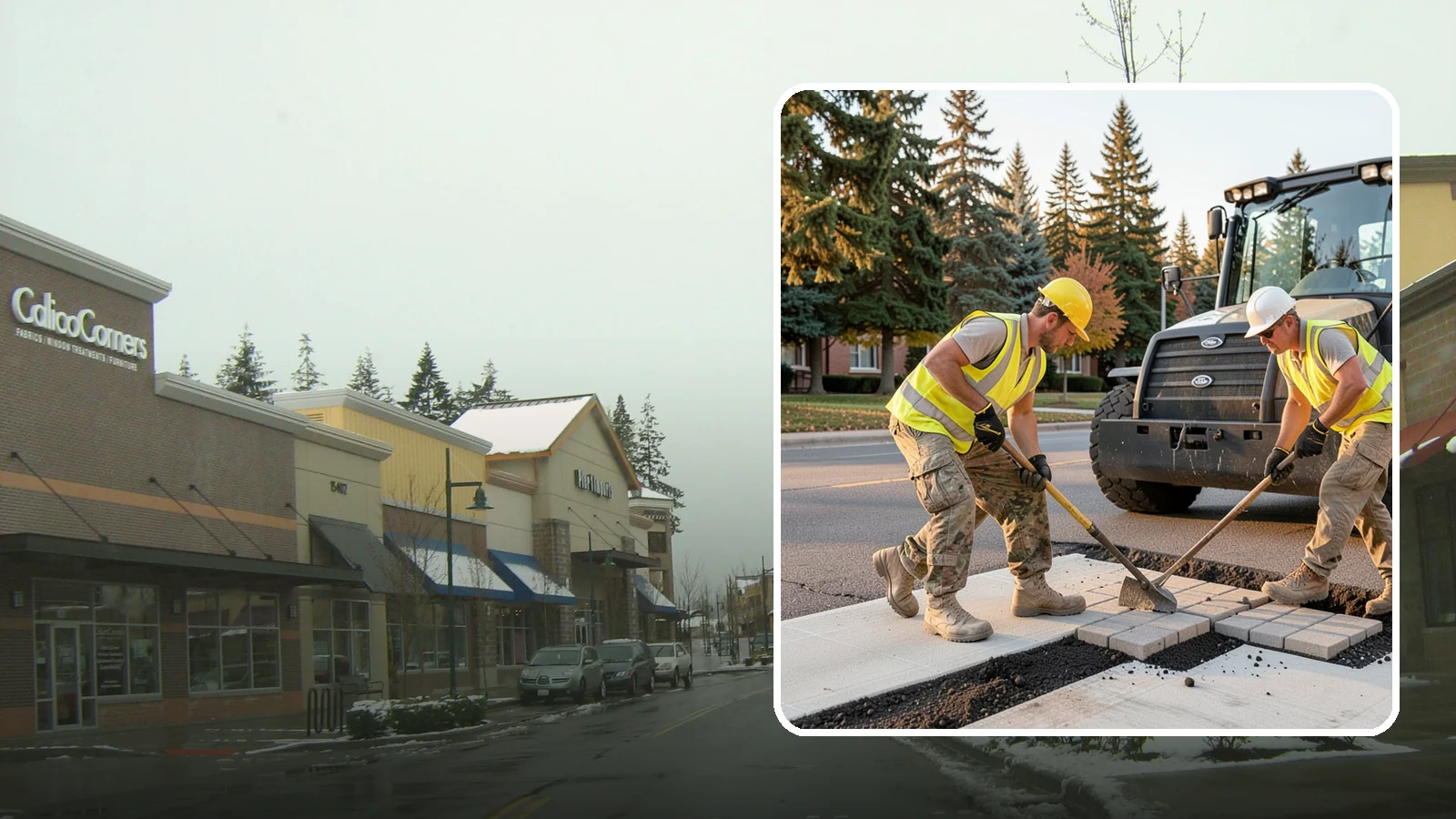 Paver Repairs in Mill Creek, Snohomish County, WA - We reset settled, heaved, and displaced pavers in plazas, walkways, and crosswalks to restore a safe, level surface.
