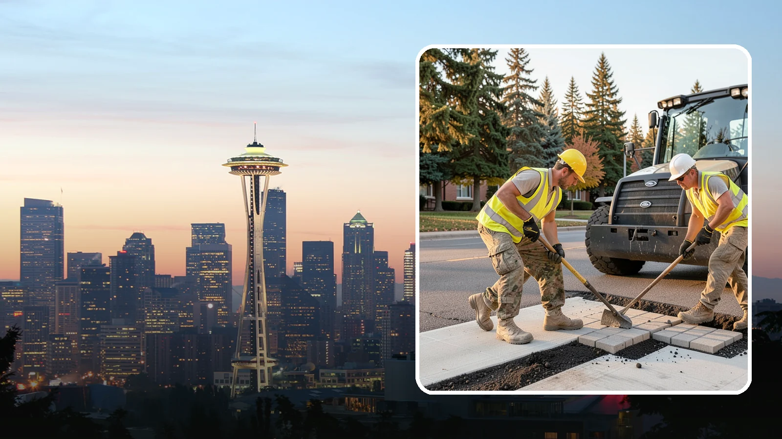 Paver Repairs in Seattle, King County, WA - We reset settled, heaved, and displaced pavers in plazas, walkways, and crosswalks to restore a safe, level surface.