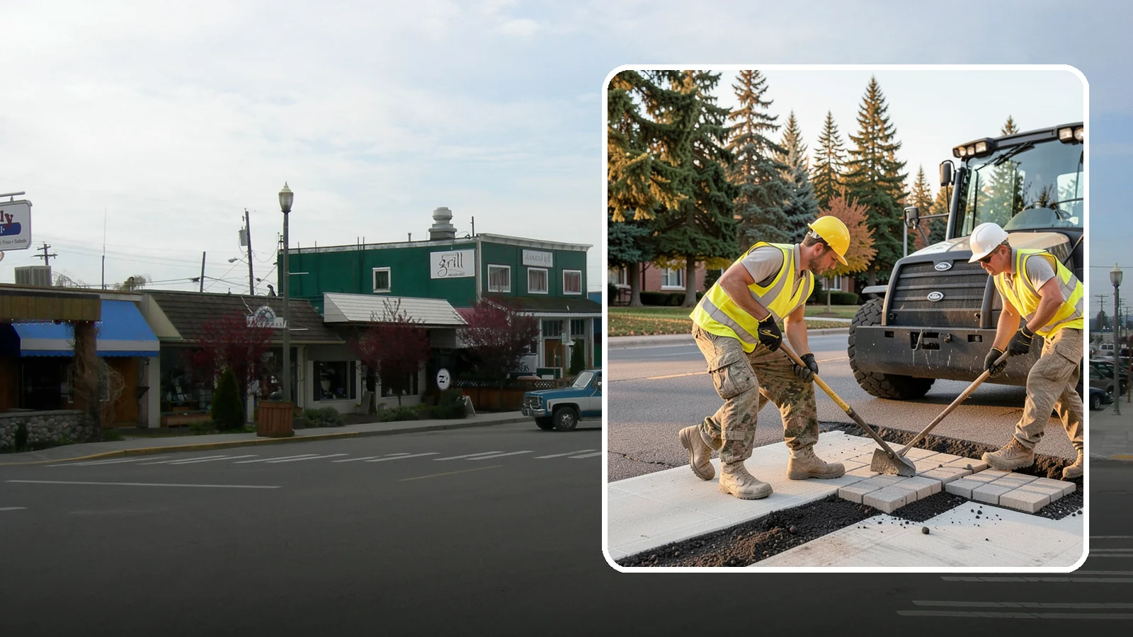 Paver Repairs in Stanwood, Snohomish County, WA - We reset settled, heaved, and displaced pavers in plazas, walkways, and crosswalks to restore a safe, level surface.